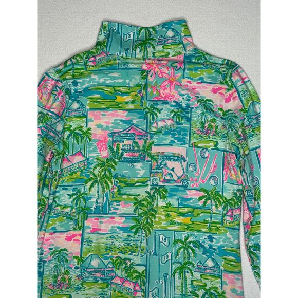 Lilly Pulitzer Claudia UPF 50+ fabric, High Tide Navy Honda print dress large - Picture 11 of 15